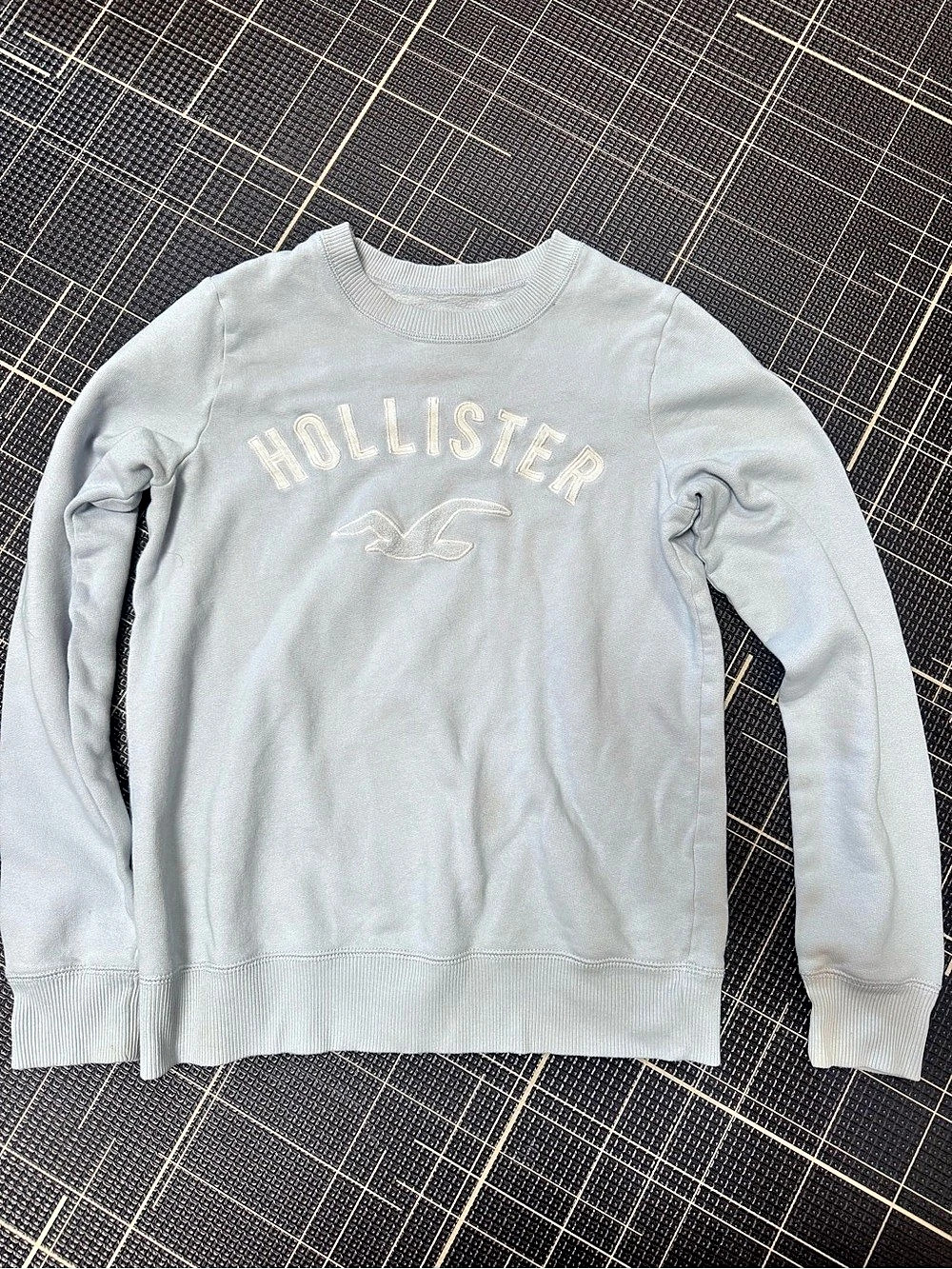 Vintage Y2K Hollister Baby Blue Embroidered Logo Crewneck Sweatshirt XS